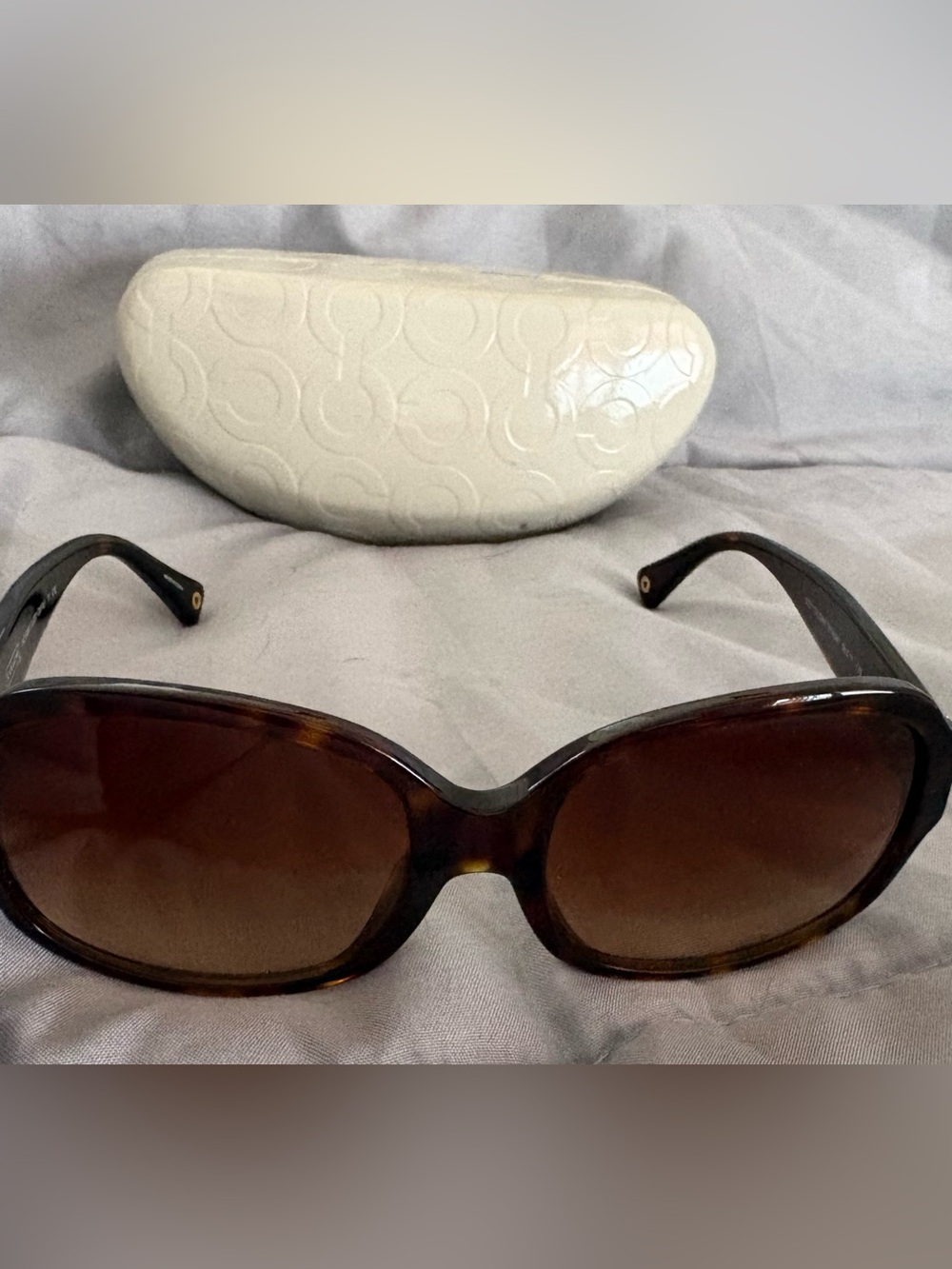 Coach Oversized Brown Tortoiseshell Sunglasses HC8041 LO31 Carla
